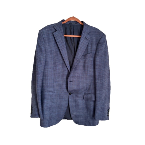 Ermenegildo Zegna Blazer - Cashmere Silk And Linen Blue With White And Burgundy - Picture 2 of 15
